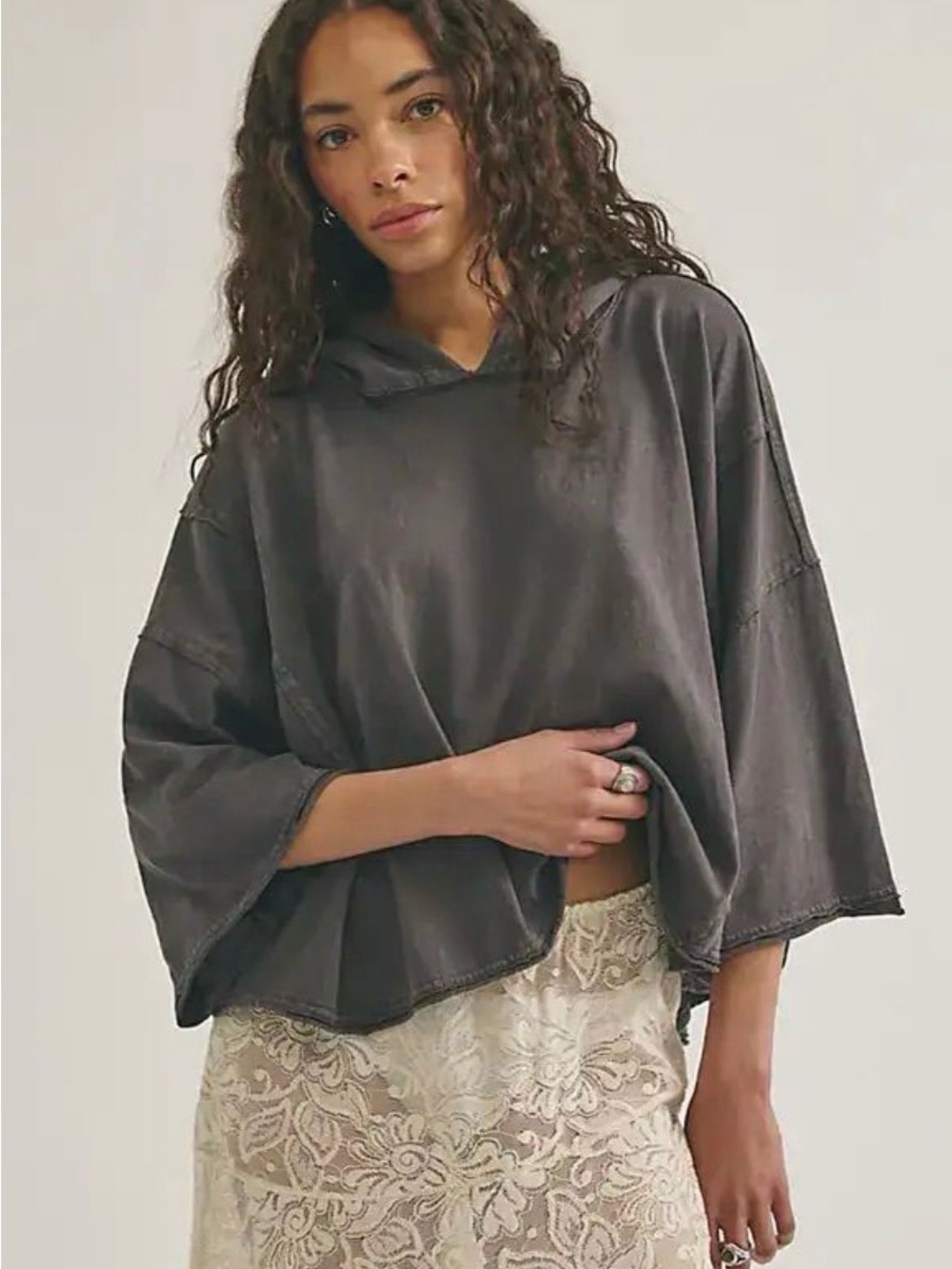 We The Free Come And Go Hoodie Washed Black, SZ XS/S, NWT